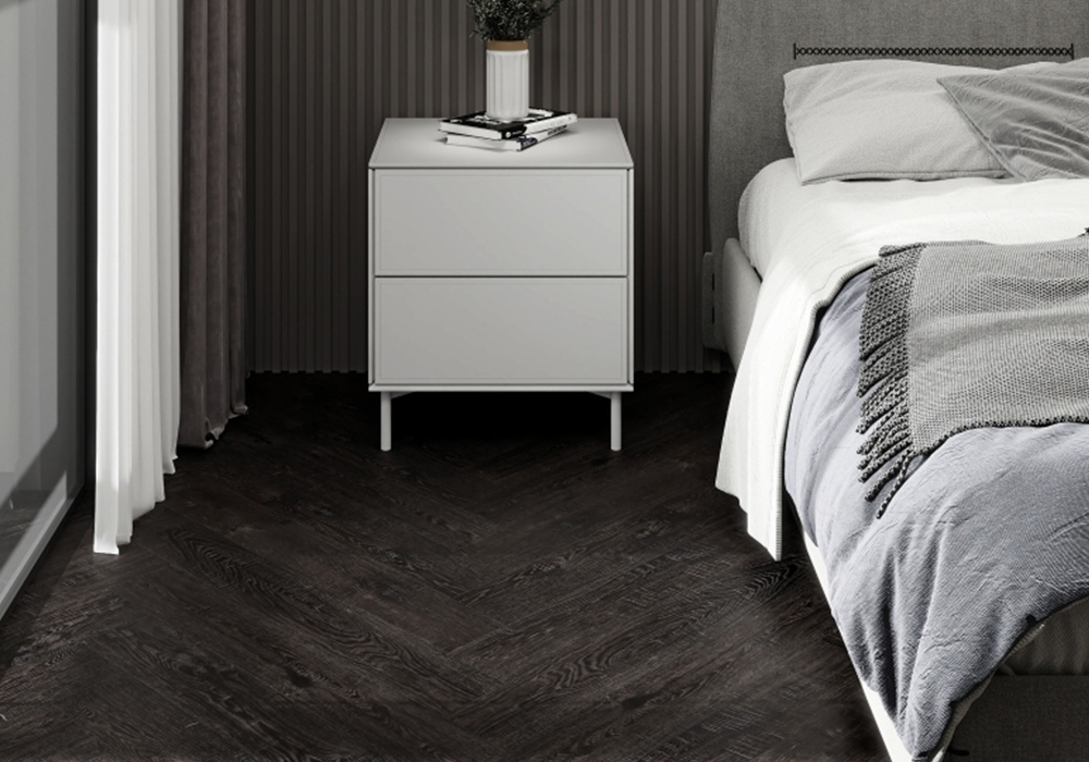 Rustic Oak Straight-Plank Dark-Chocolate Engineered Wood Flooring-K9ZD1905