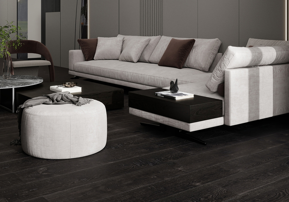 Dark-Chocolate Oak Herringbone Engineered Wood Flooring-K9ZR8005