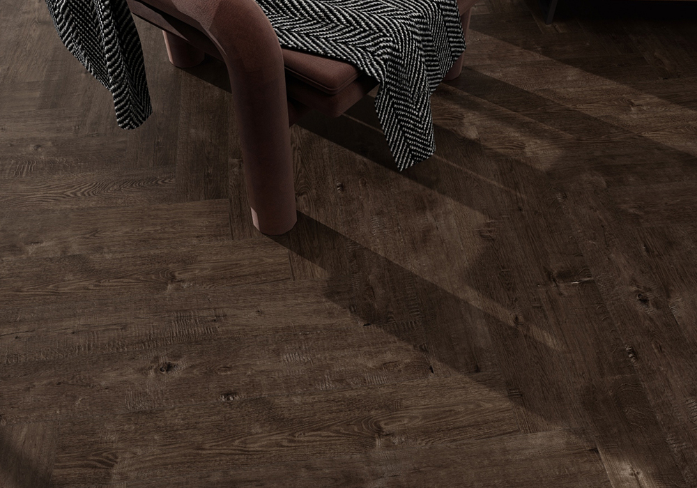 Straight-Plank Rich-Coffee Oak Engineered Wood Flooring-K9ZD1907