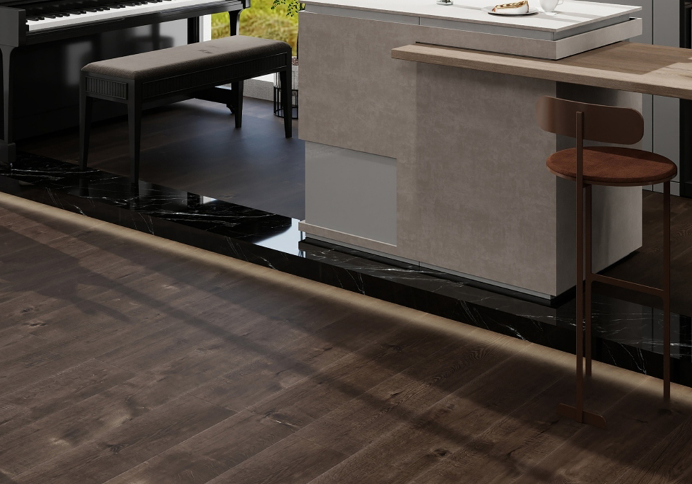 Oak Herringbone Rich-Coffee Engineered Wood Flooring-K9ZR8007