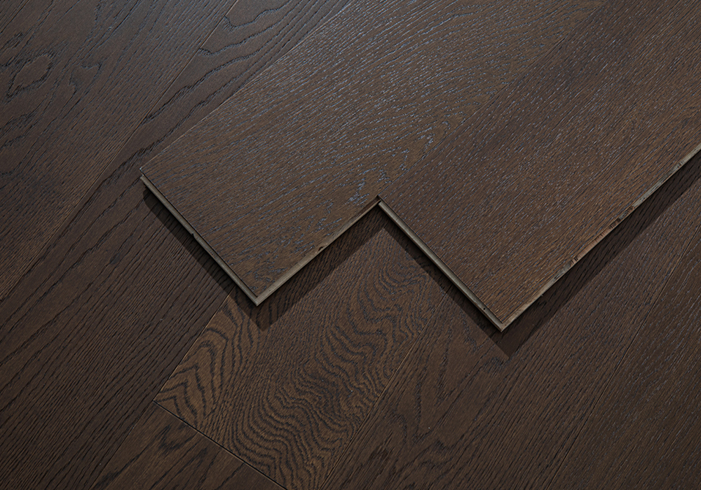 Black-Coffee Finish Oak Slim-Profile Engineered Wood Flooring-CZD1204