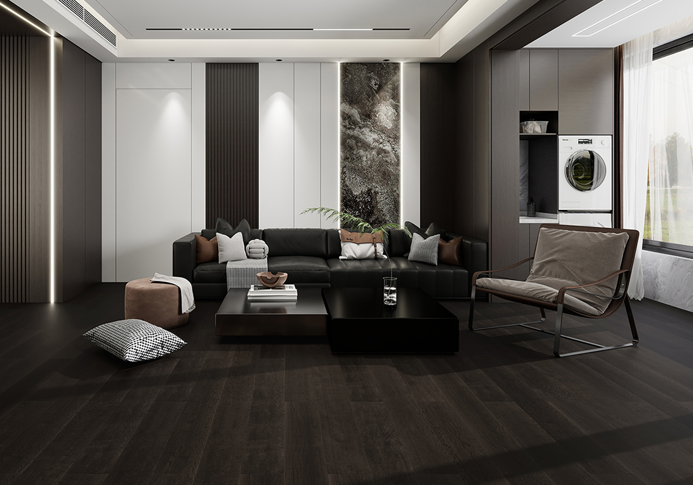 Slim-Profile Dark-Ale Oak Engineered Wood Flooring-CZD1206