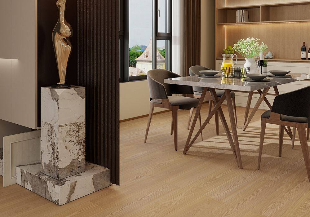 Textured Glacier Ash Engineered Wood Flooring-QQD1221