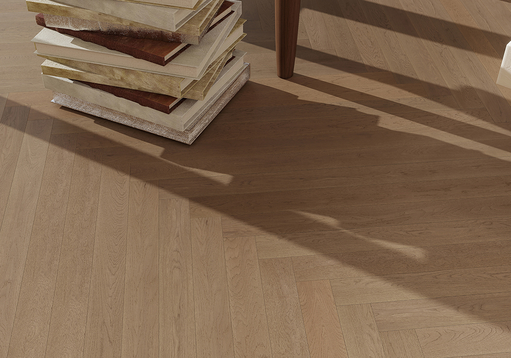 Straight-Plank Stream-Valley Oak Engineered Wood Flooring-KZD1201