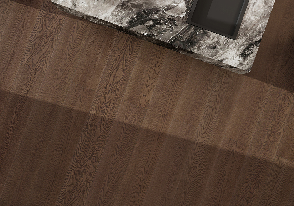 Straight-Plank Coffee-Stone Oak Engineered Wood Flooring-KZD1906