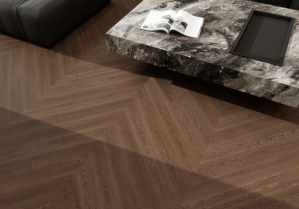 Oak Straight-Plank Coffee-Stone Engineered Wood Flooring-KZD1206
