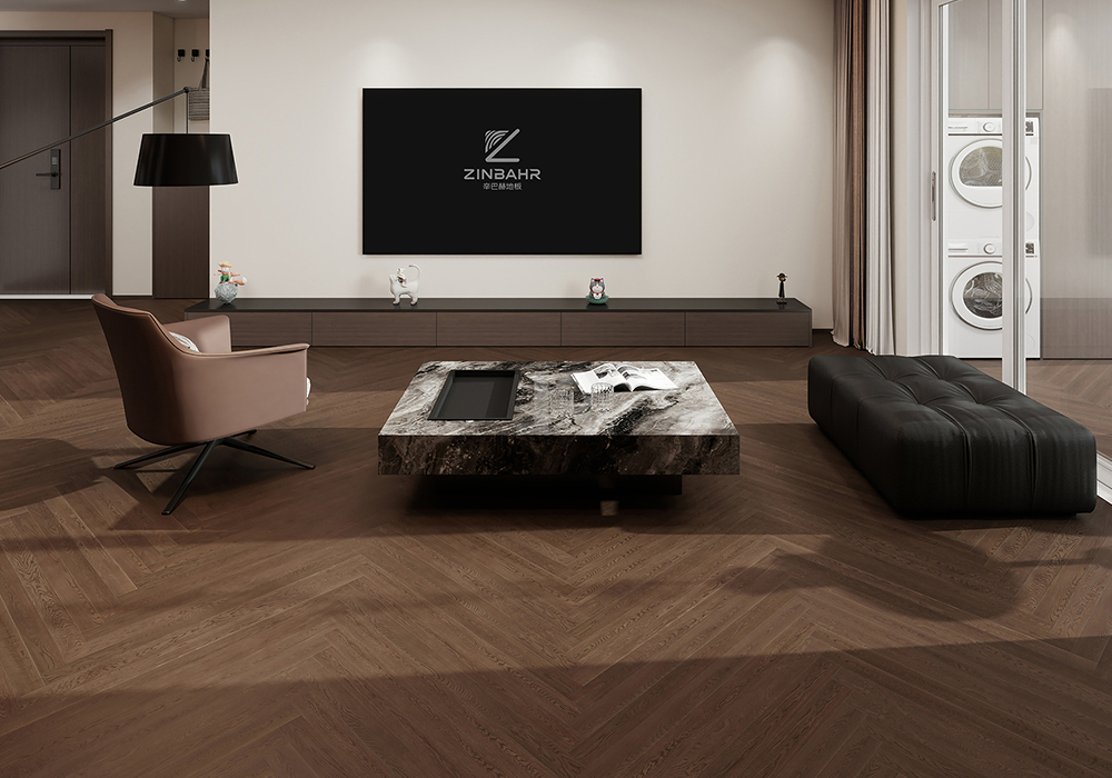 Oak Straight-Plank Coffee-Stone Engineered Wood Flooring-KZD1206