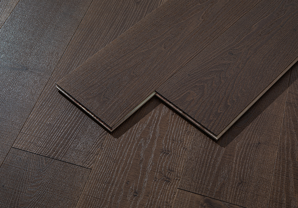 Textured Gilded-Gold Ash Engineered Wood Flooring-QQD1225
