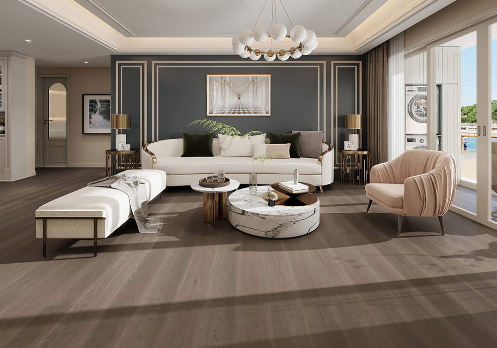 Dusk-Glow Oak Straight-Plank Engineered Wood Flooring-KZD1204
