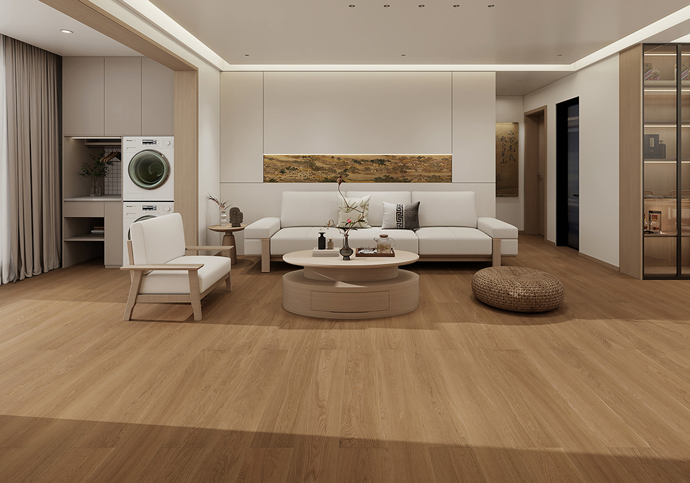 Wheat-Gold Finish Oak Signature Engineered Wood Flooring-KZD1916
