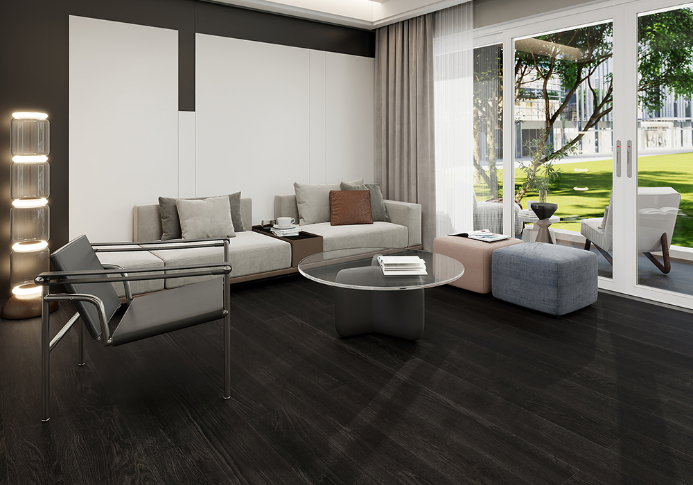 Oak Ink-Wave Weave Wave-Cured Engineered Wood Flooring-WZD1936