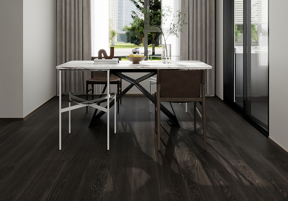 Oak Ink-Wave Weave Wave-Cured Engineered Wood Flooring-WZD1936