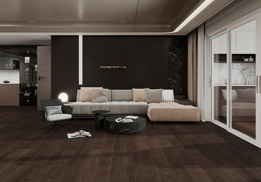 Clear-Shadow Ash Textured Engineered Wood Flooring-QQD1224