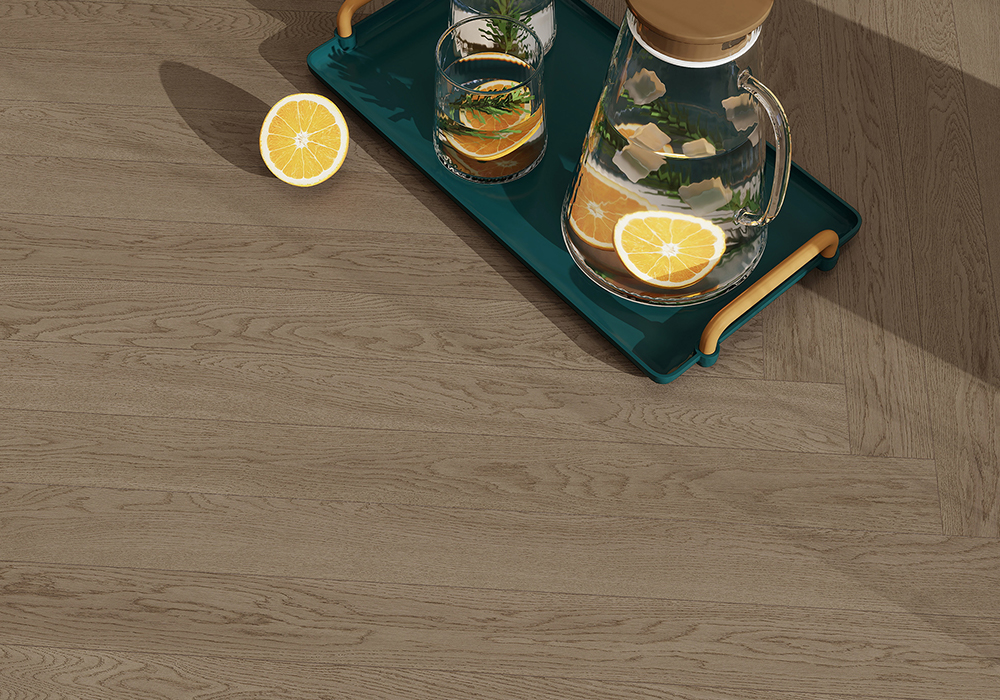 Oak Straight-Plank Cloud-Drift Engineered Wood Flooring-KZD1903