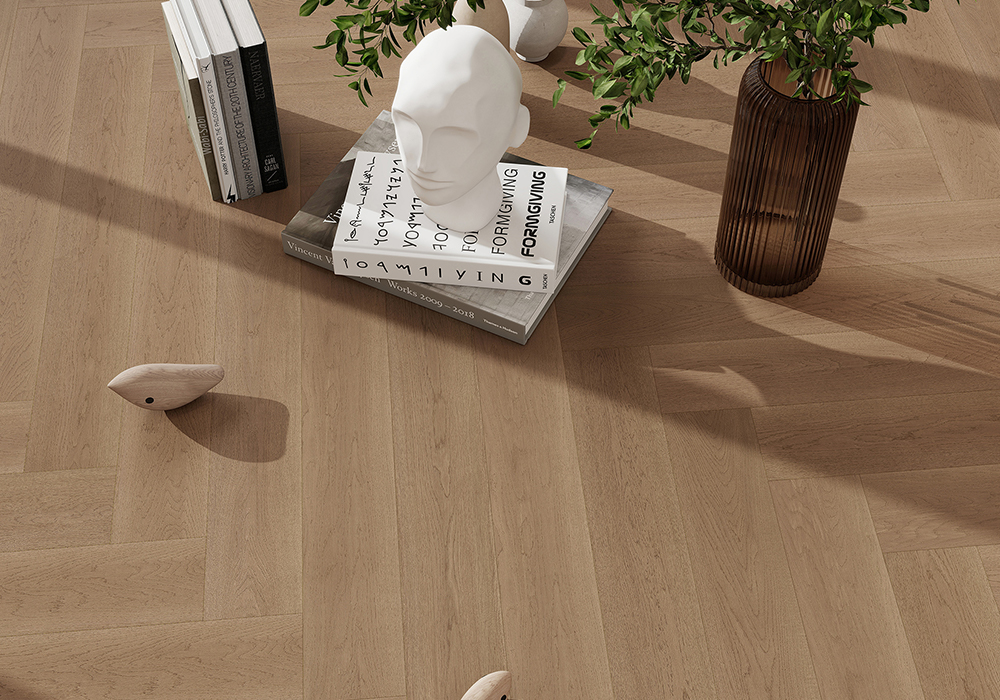 Straight-Plank Stream-Valley Oak Engineered Wood Flooring-KZD1201