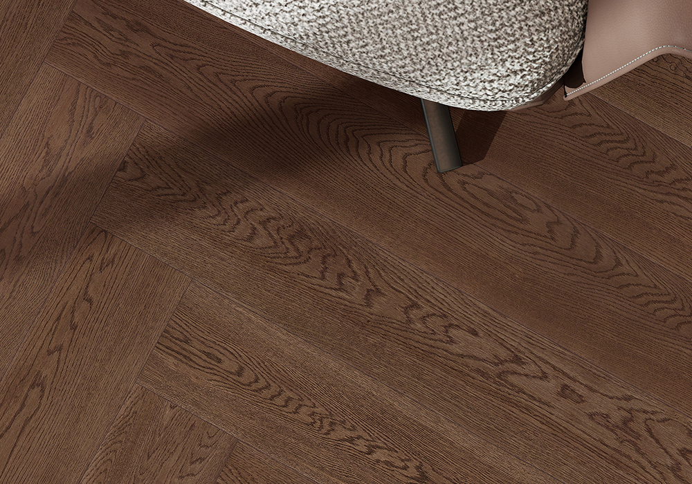 Straight-Plank Coffee-Stone Oak Engineered Wood Flooring-KZD1906
