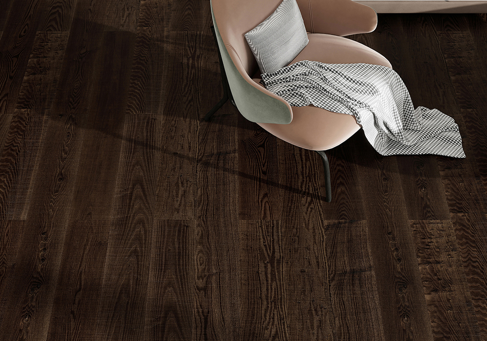 Textured Gilded-Gold Ash Engineered Wood Flooring-QQD1225
