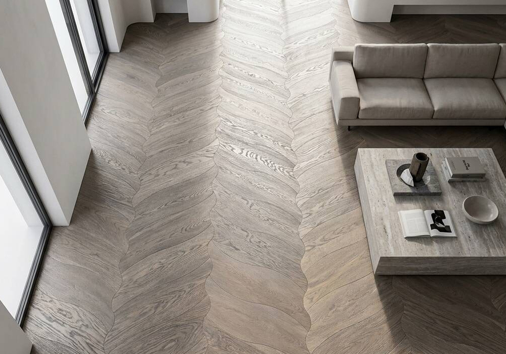 W9ZD6001 Large Leaf Parquet Oak Woodland Shadow Flooring