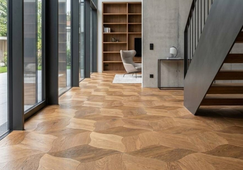 W9ZX3001 Small Leaf Parquet Oak Starlight Accent Flooring