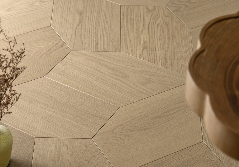 W9ZW3301 Pentagon Parquet Oak Geometric Courtyard Flooring Panel