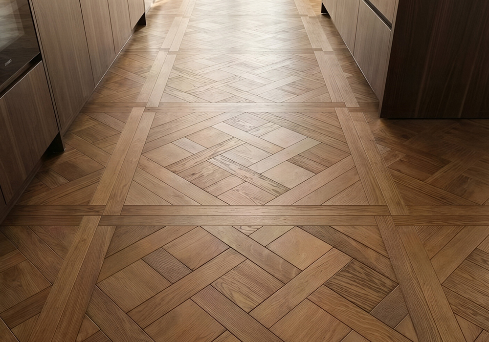 W9ZP8001 Versailles Parquet Oak Blossom Pattern Flooring Panel