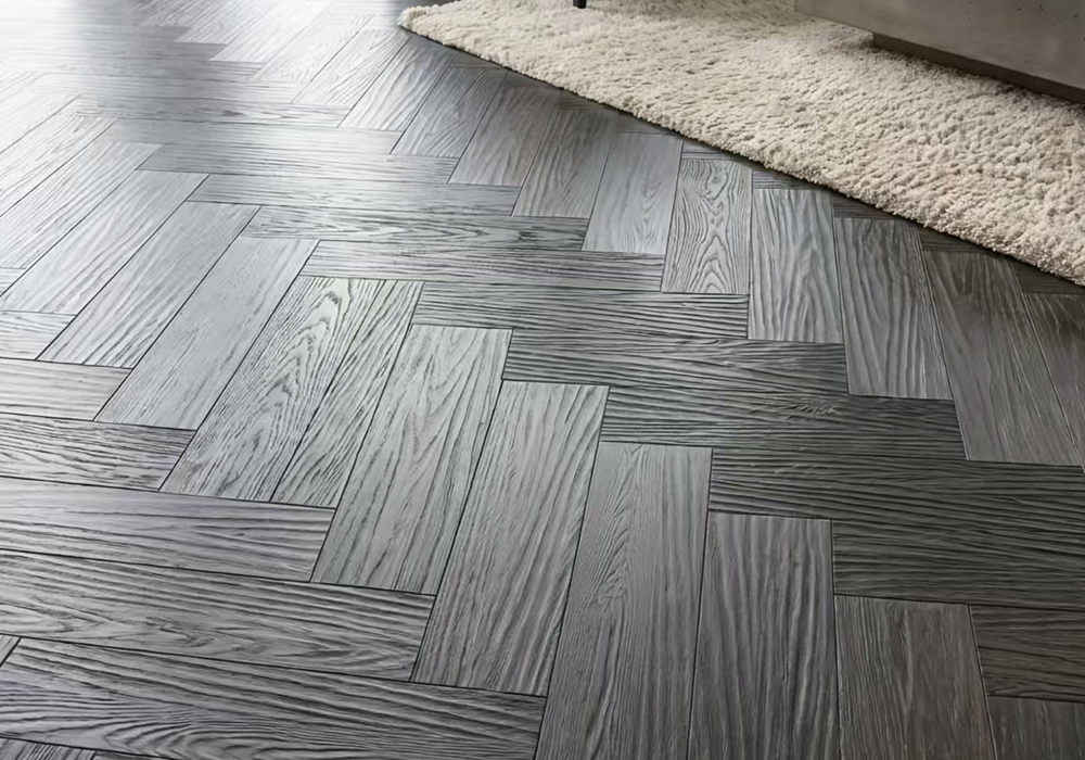 W9ZR5012 Herringbone Parquet Oak Quiet Night Flooring Panel